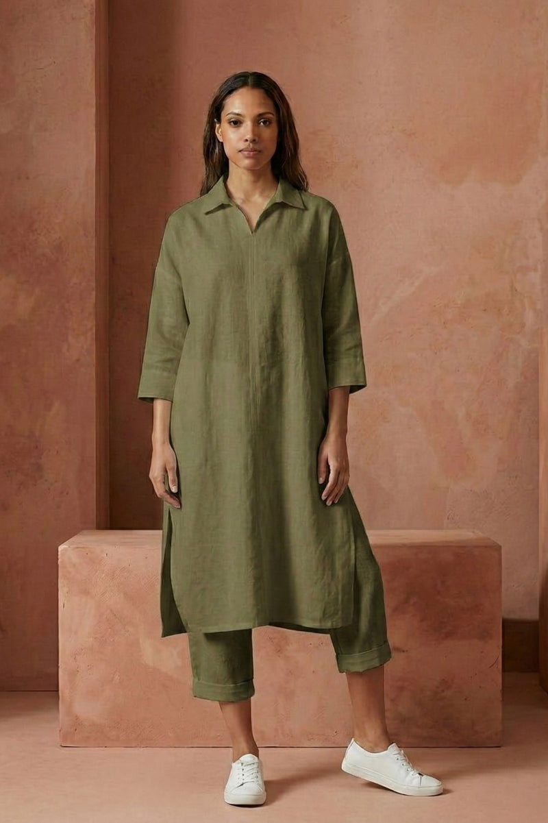 BLAKE OLIVE SET upcycled cotton by Doodlage in olive color for women Worldwide