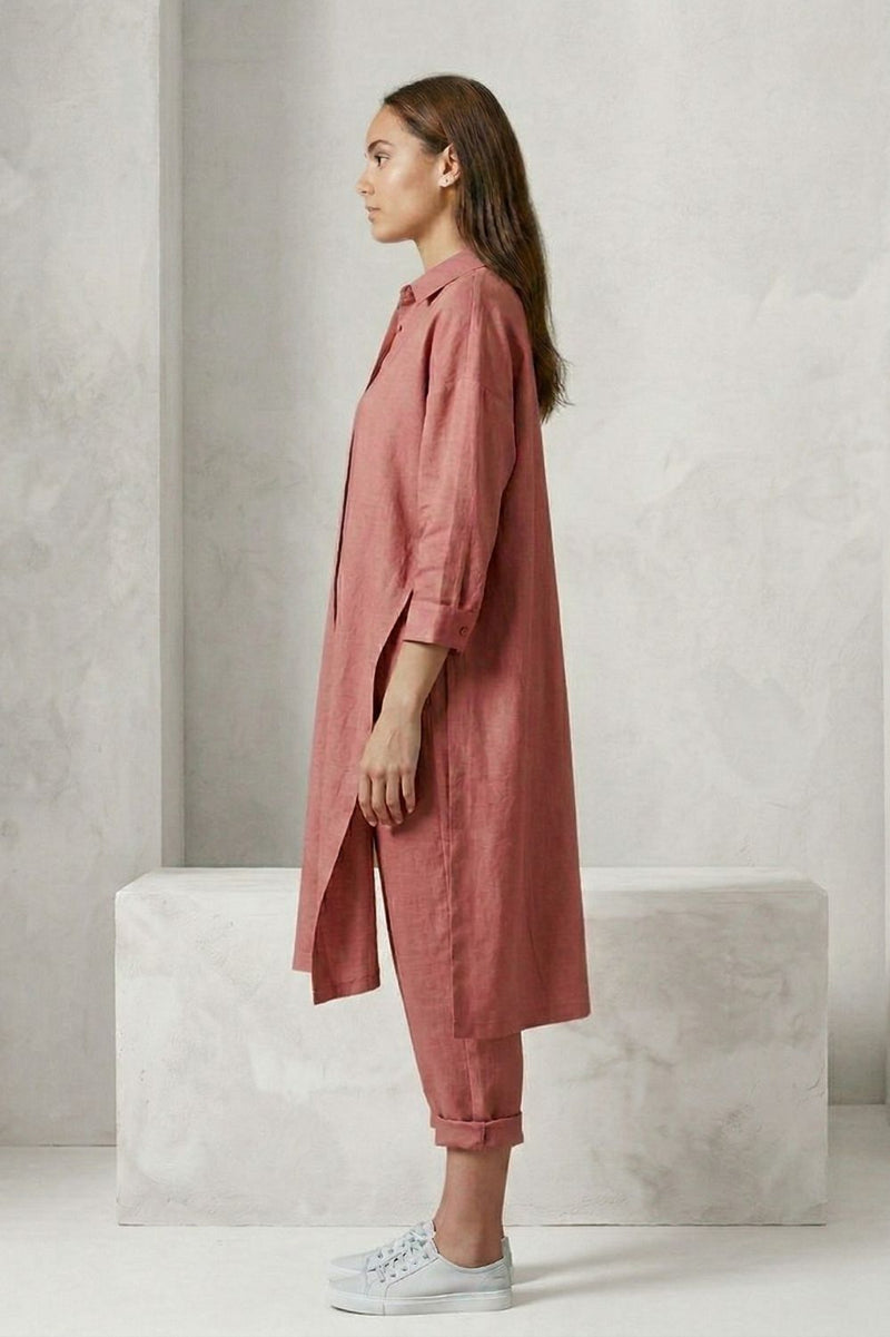 BLAKE PINK TUNIC upcycled cotton by Doodlage in pink color for women Worldwide