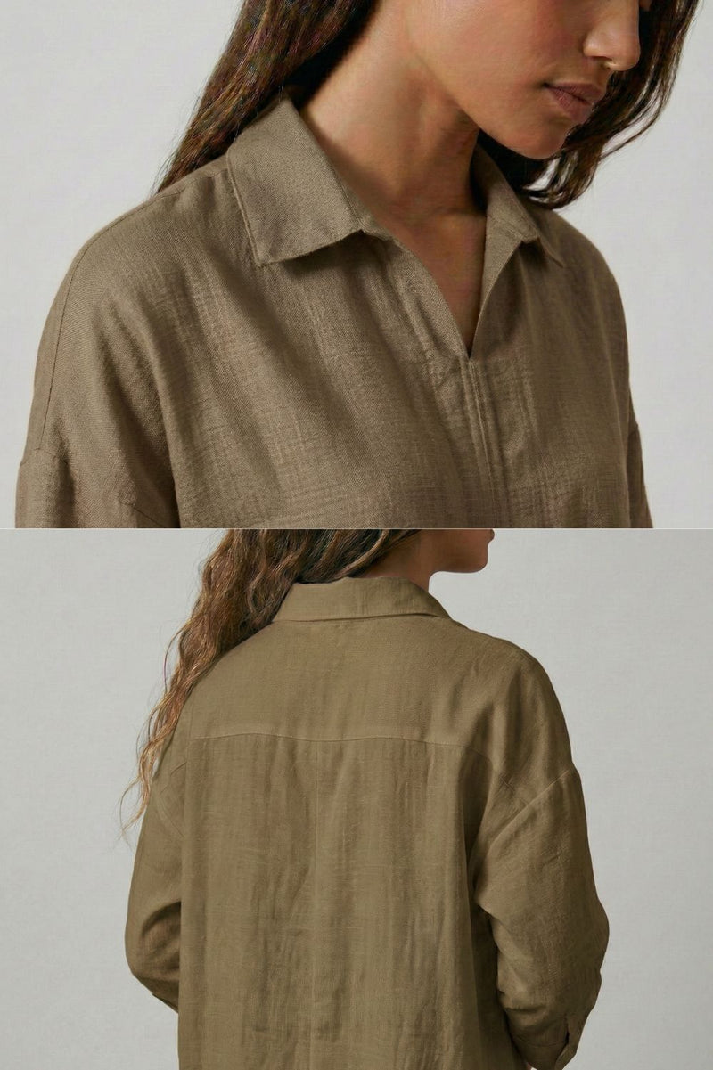 BLAKE OLIVE TUNIC upcycled cotton by Doodlage in olive color for women Worldwide