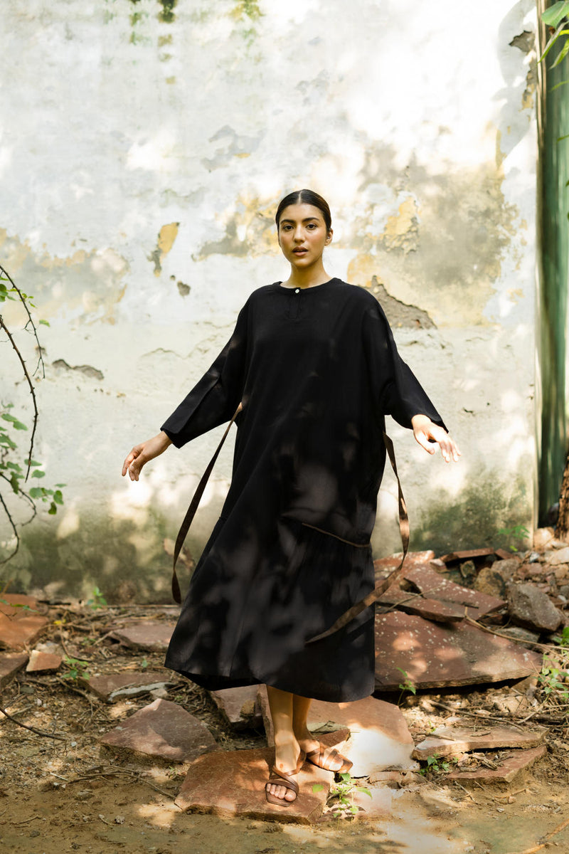 Edith Black Dress by Doodlage in black color for women Worldwide