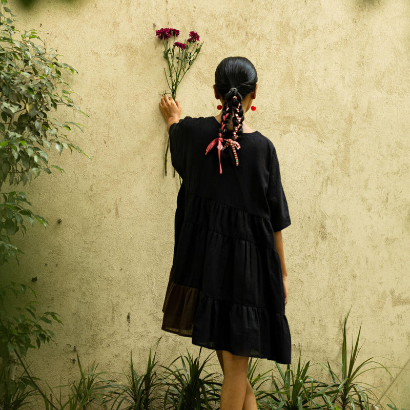 Arlene Black Dress by Doodlage in black color for women Worldwide