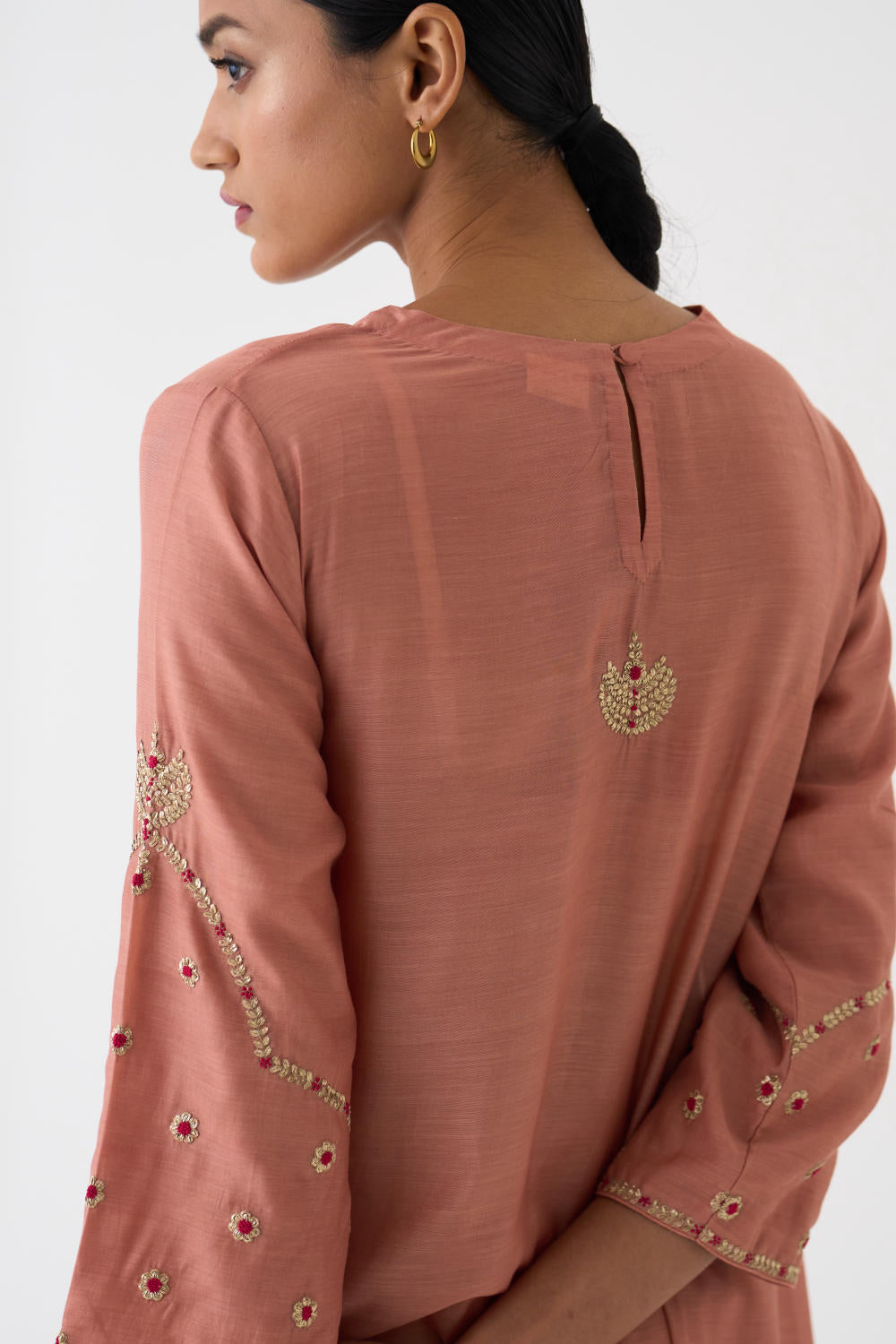 Ambily Old Rose Kurta Set