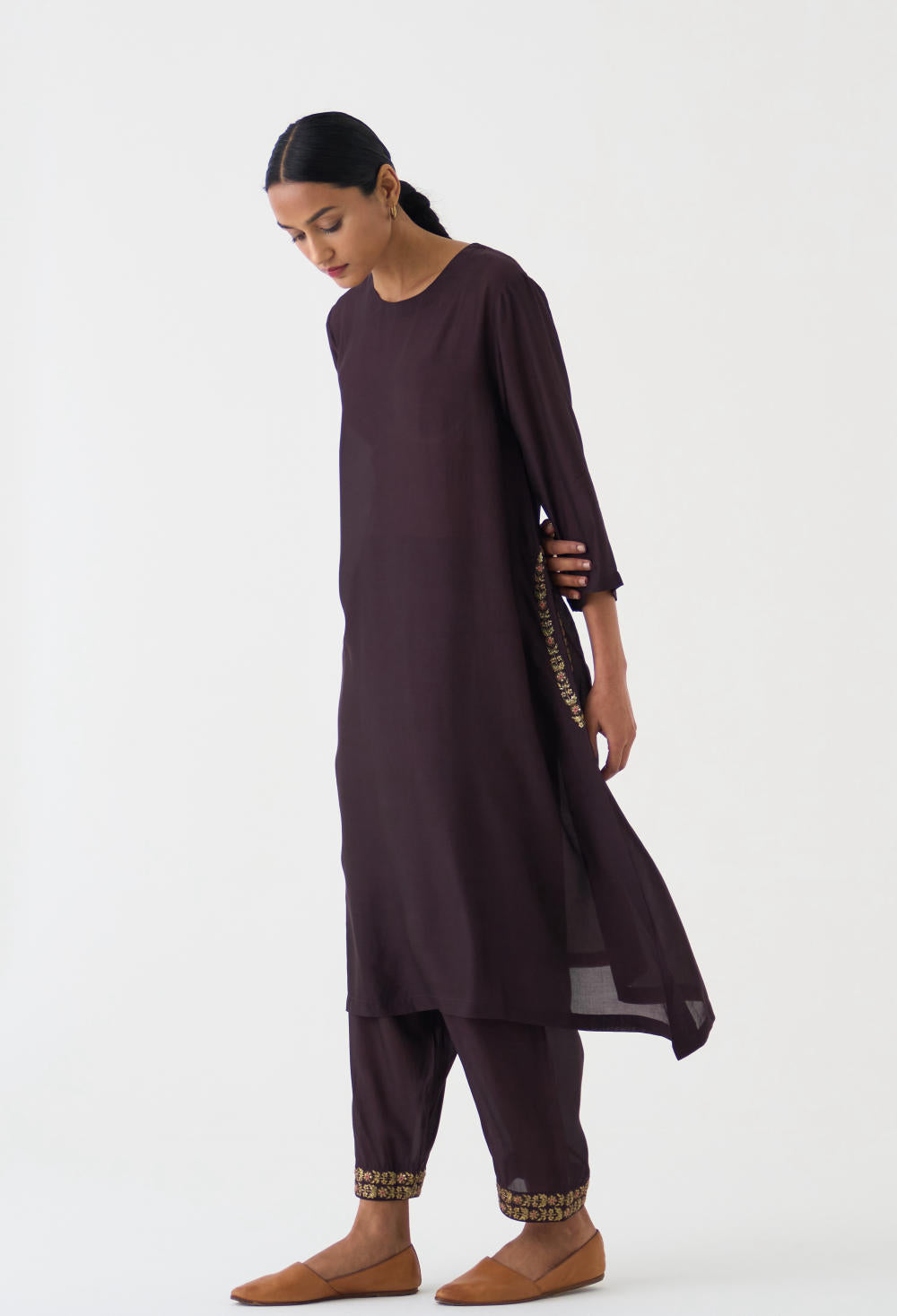 Mysa Deep Wine Kurta Set