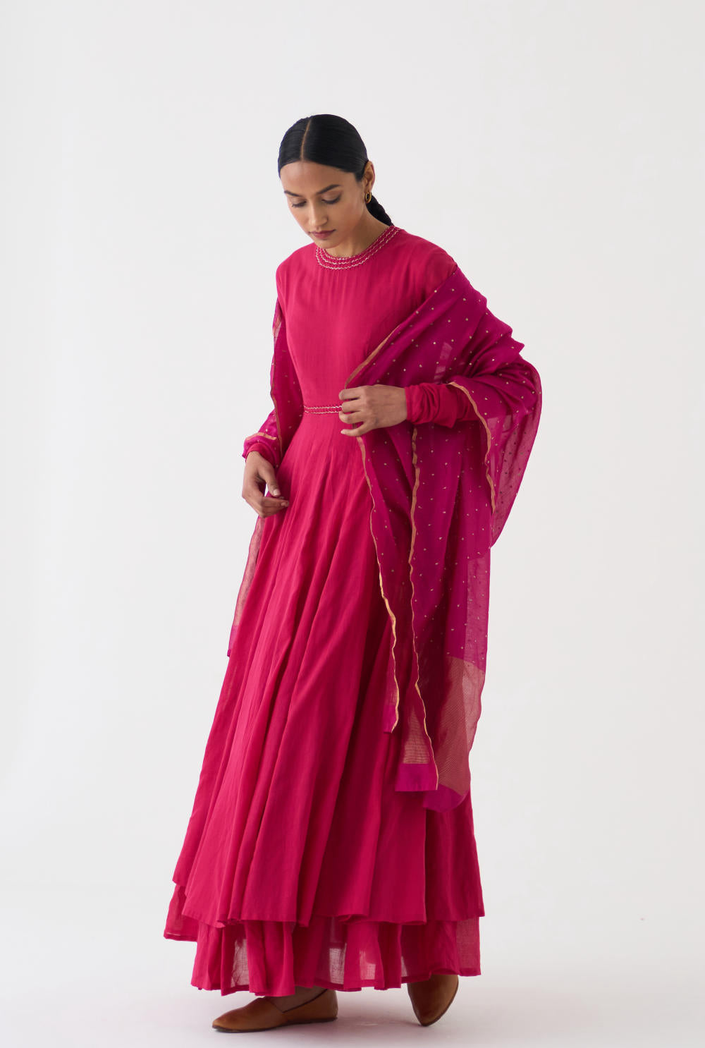 Amrita Rani Pink Ghoomar Anarkali Set