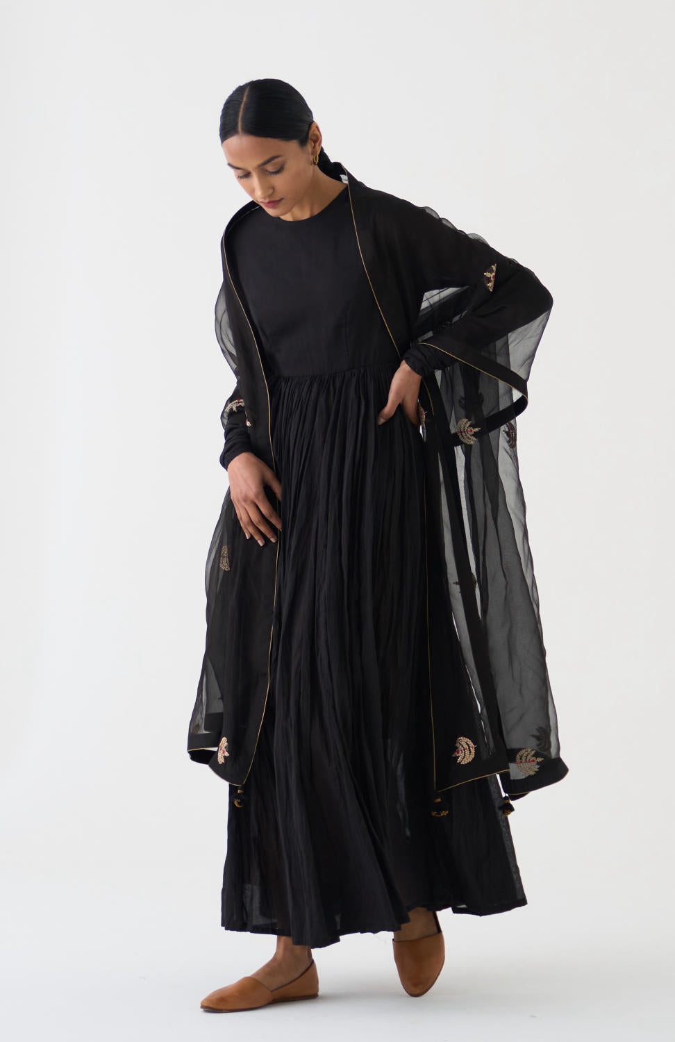 Black Leila Organza Dupatta