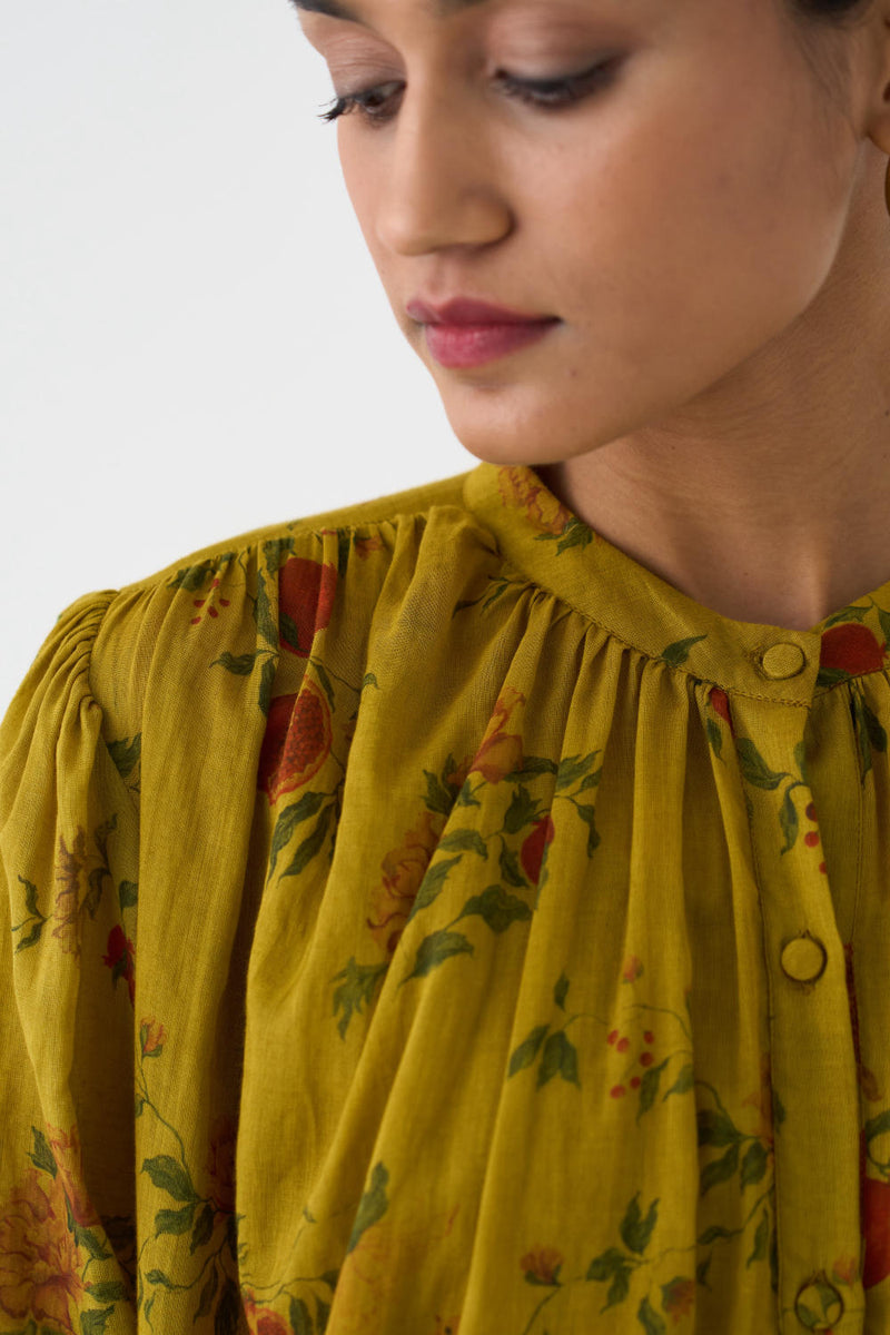Flori Ochre Yellow Neck Gather Set