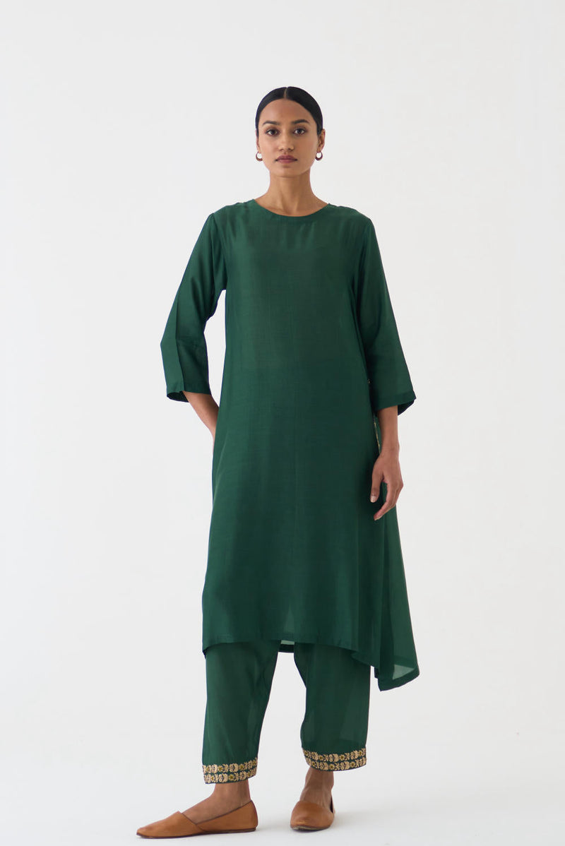 Mysa Deep Green Kurta Set