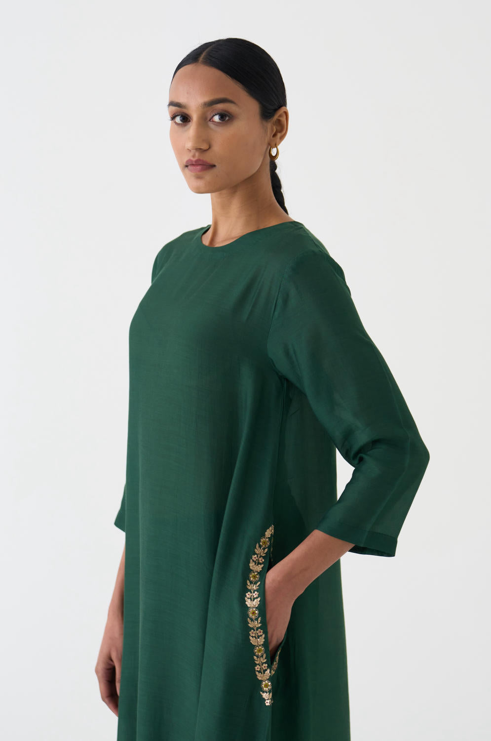 Mysa Deep Green Kurta Set