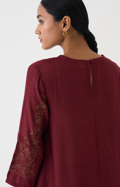 Inara Maroon Kurta Set