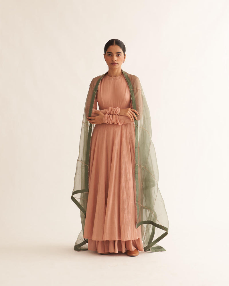 AMRITA OLD ROSE GHOOMAR ANARKALI SET