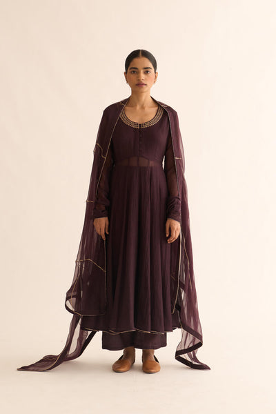 VARA DEEP Wine ANARKALI SET