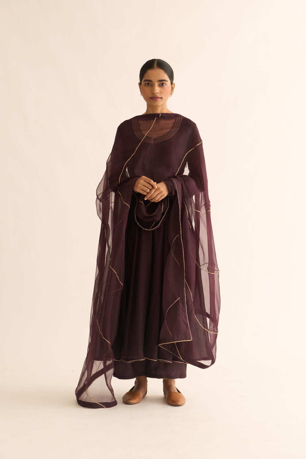 VARA DEEP Wine ANARKALI SET