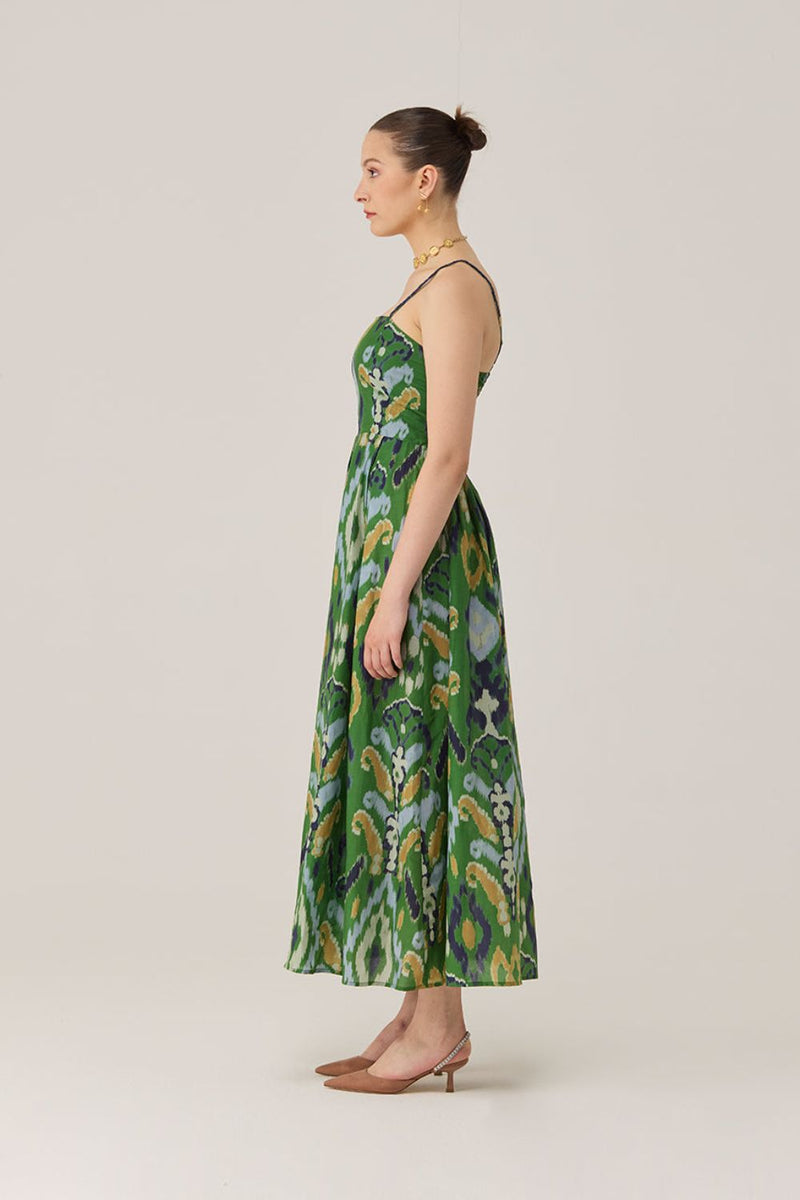 Empire Ikat Beaded Maxi Dress silk by World of SiSa for women Worldwide