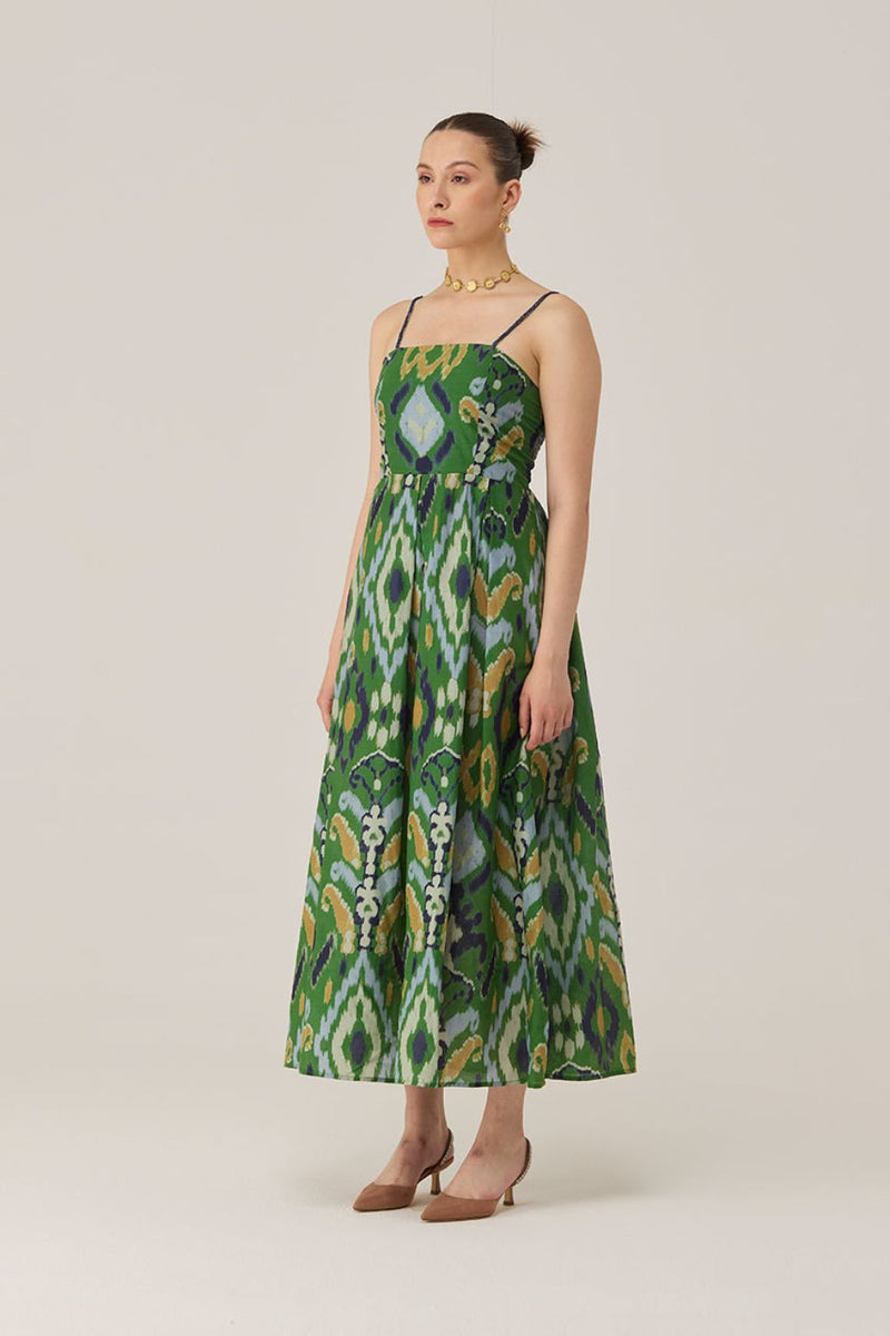 Empire Ikat Beaded Maxi Dress silk by World of SiSa for women Worldwide