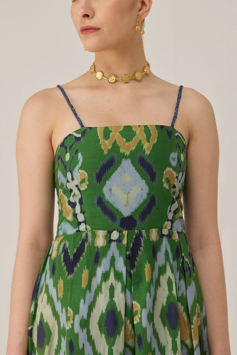 Empire Ikat Beaded Maxi Dress silk by World of SiSa for women Worldwide