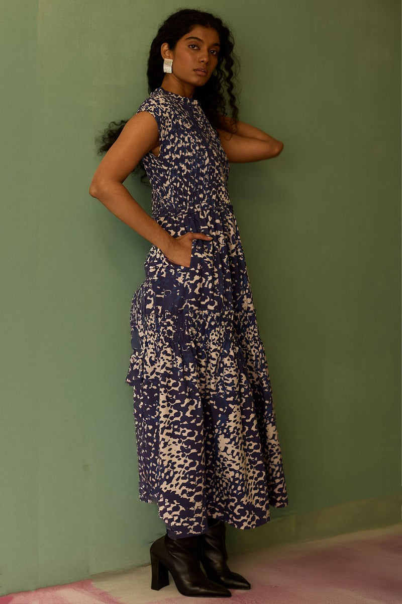 Dapple Hand-Painted Tiered Maxi Dress cotton by World of SiSa for women Worldwide