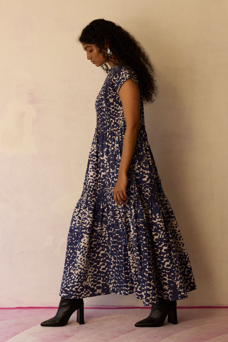 Dapple Hand-Painted Tiered Maxi Dress cotton by World of SiSa for women Worldwide