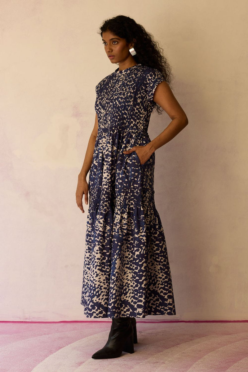 Dapple Hand-Painted Tiered Maxi Dress cotton by World of SiSa for women Worldwide