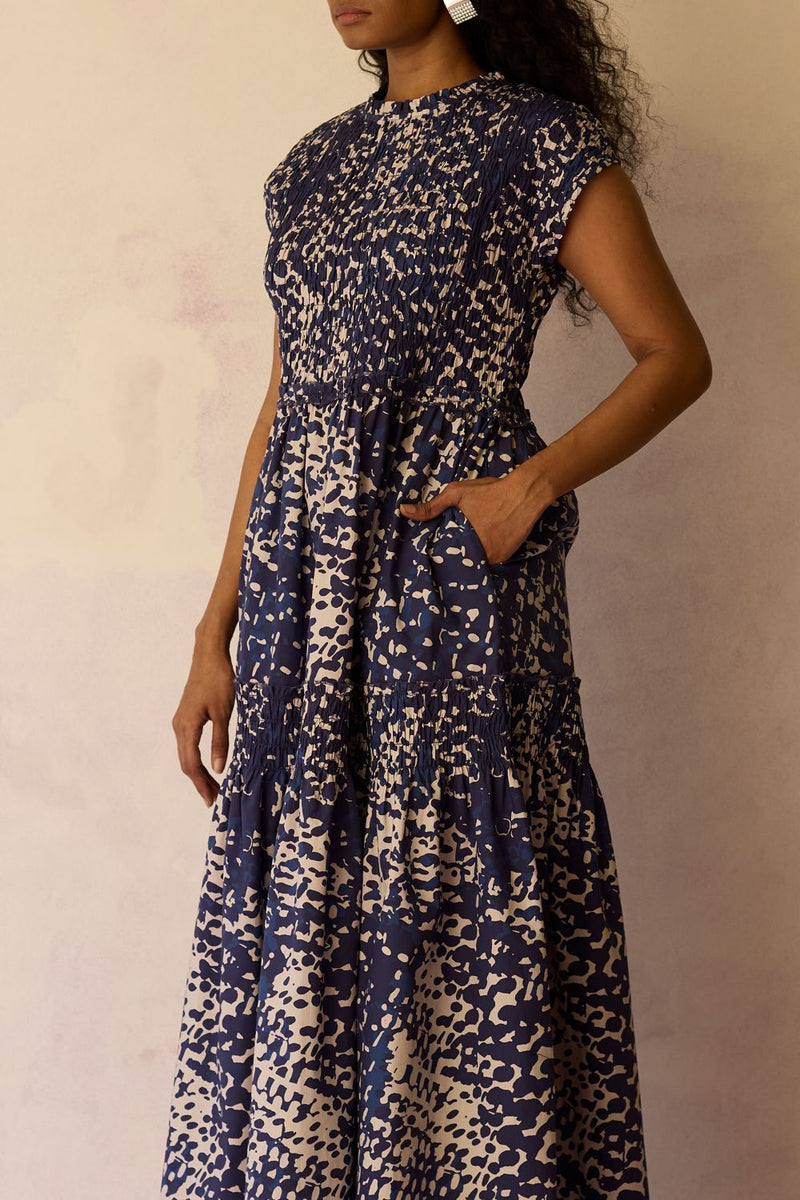 Dapple Hand-Painted Tiered Maxi Dress cotton by World of SiSa for women Worldwide