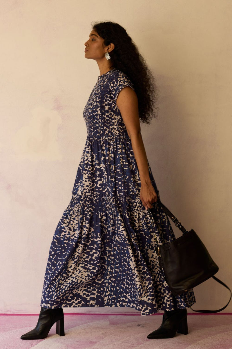 Dapple Hand-Painted Tiered Maxi Dress cotton by World of SiSa for women Worldwide
