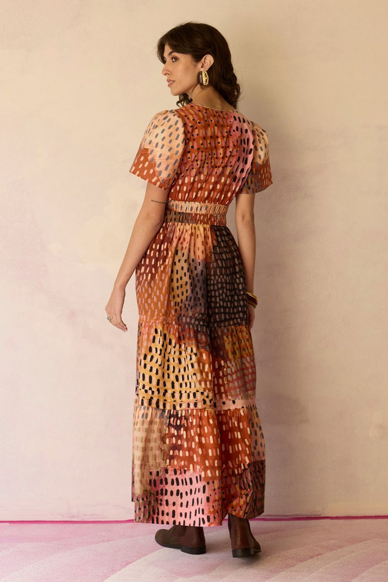 Ember Multi-tonal Tiered Maxi Dress cotton by World of SiSa for women Worldwide