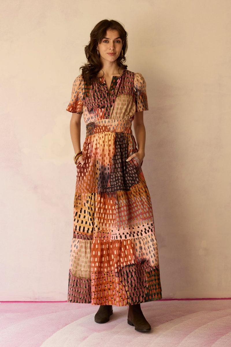 Ember Multi-tonal Tiered Maxi Dress cotton by World of SiSa for women Worldwide