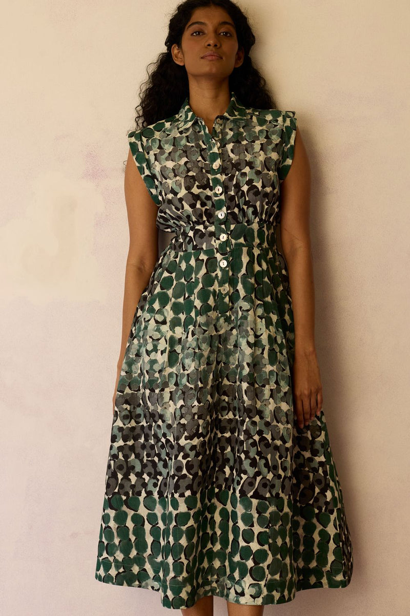 Moss Cap-Sleeved Midi Dress by World of SiSa for women Worldwide