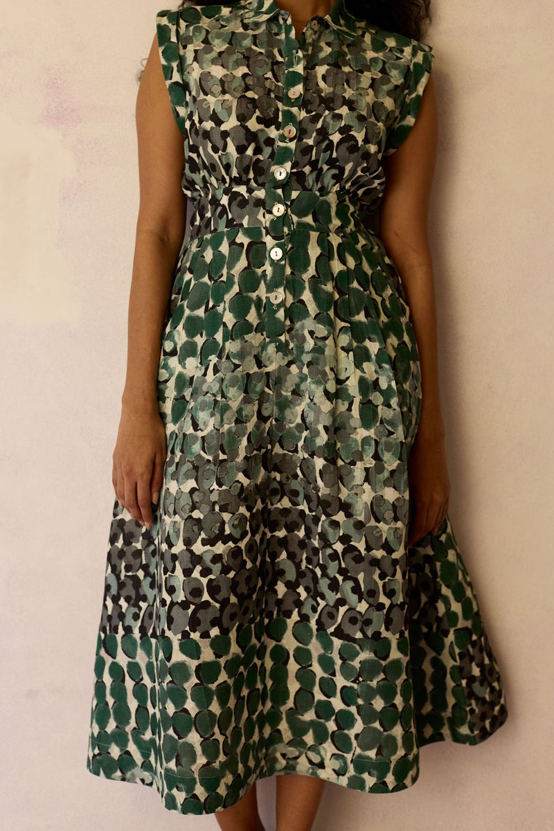 Moss Cap-Sleeved Midi Dress by World of SiSa for women Worldwide