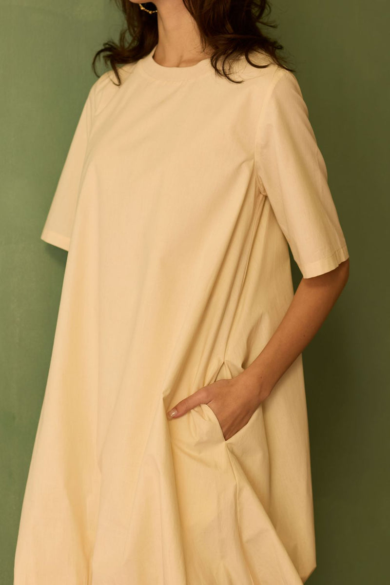 Ivory Bubble Mini Dress cotton by World of SiSa for women Worldwide