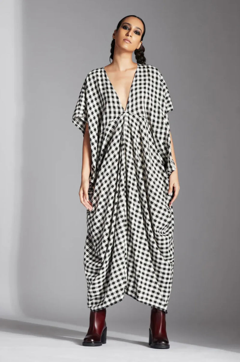 Lior Dress-Black and White mul by Chola in black color for women Worldwide