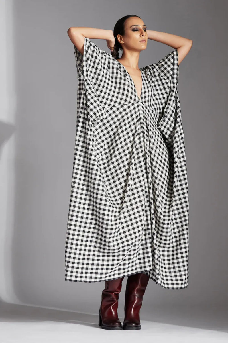 Lior Dress-Black and White mul by Chola in black color for women Worldwide