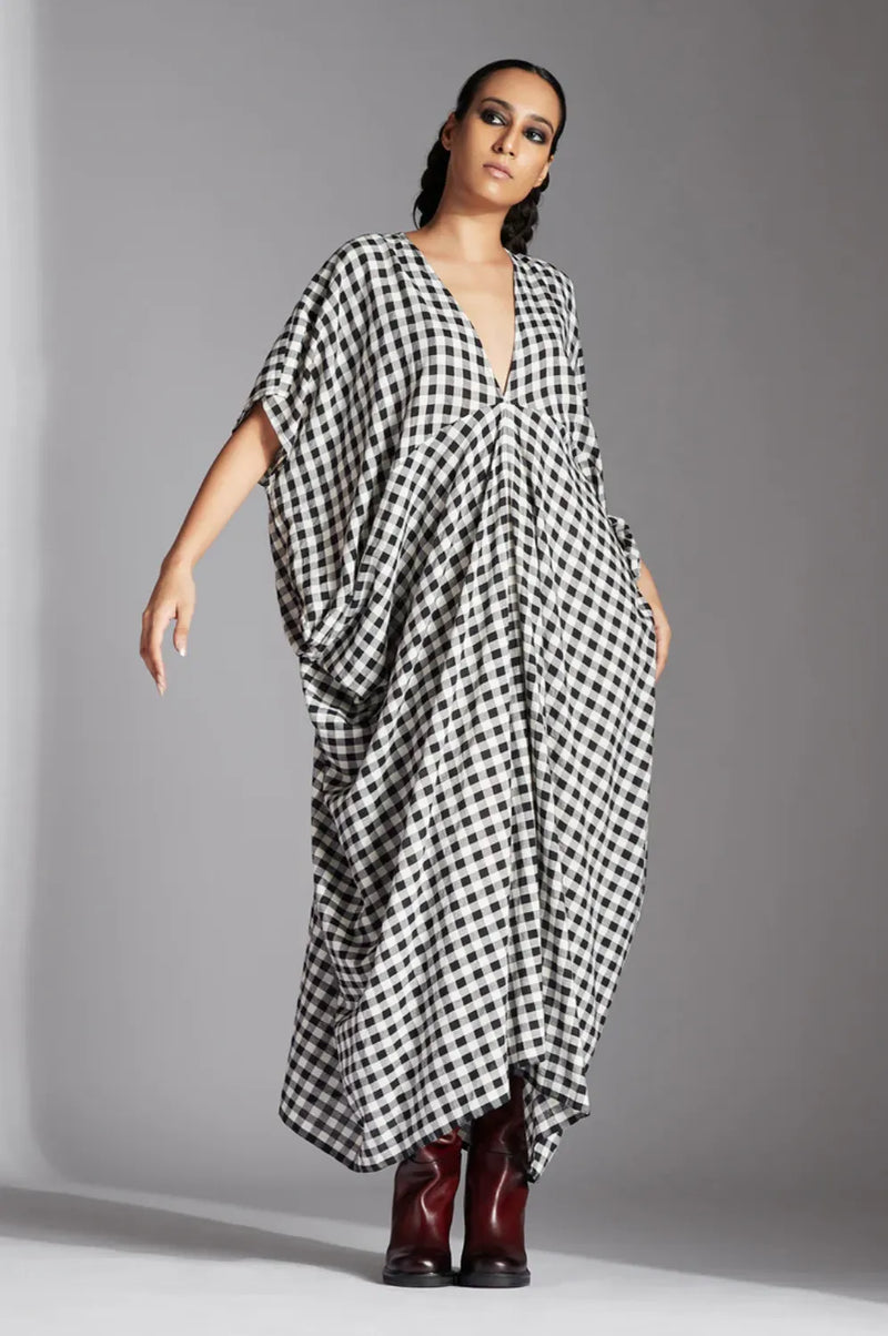 Lior Dress-Black and White mul by Chola in black color for women Worldwide