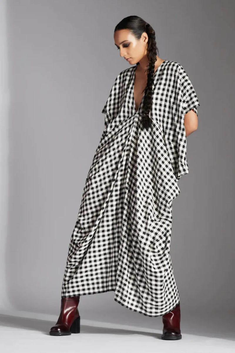 Lior Dress-Black and White mul by Chola in black color for women Worldwide