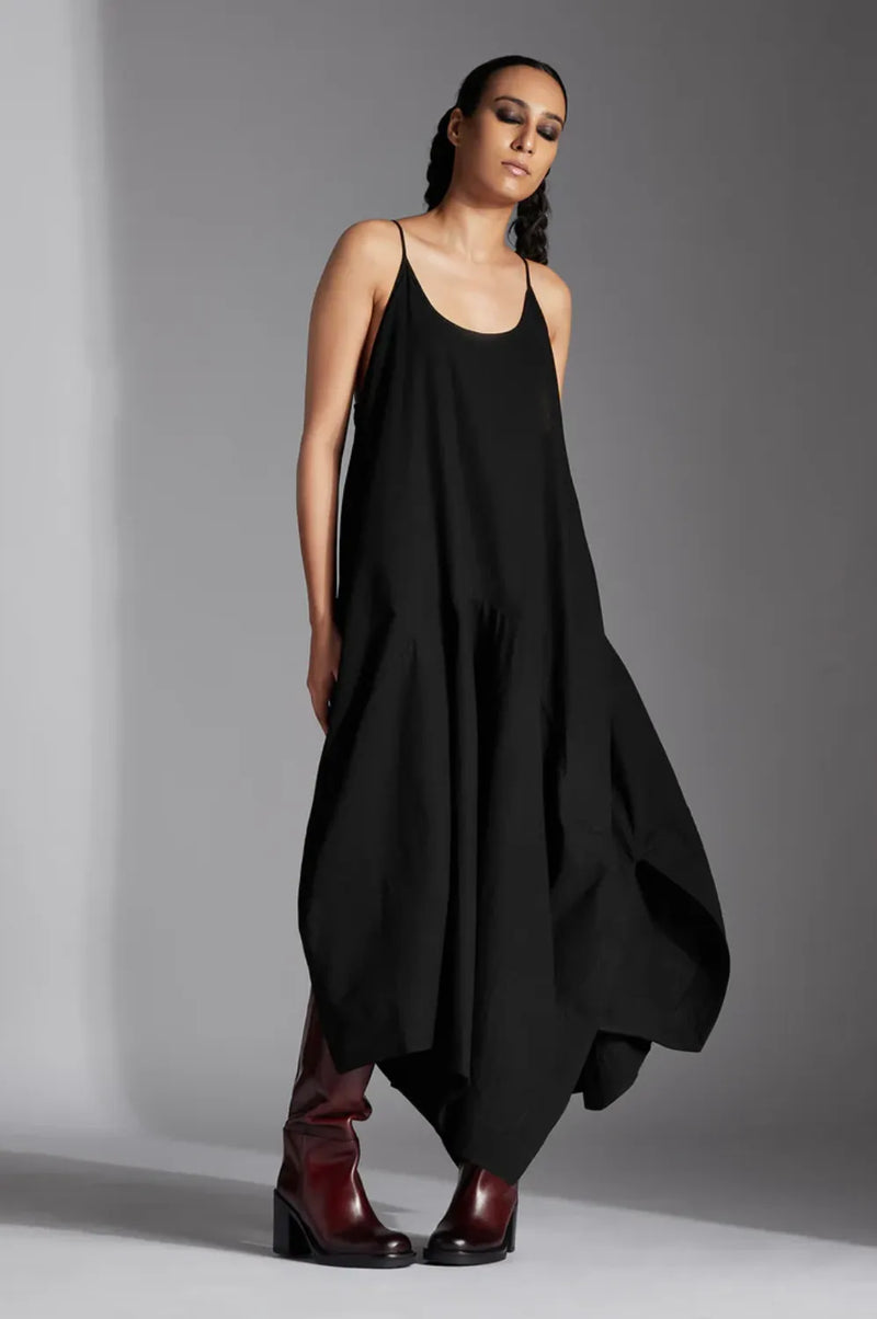 Kia Dress-Black cotton by Chola in black color for women Worldwide