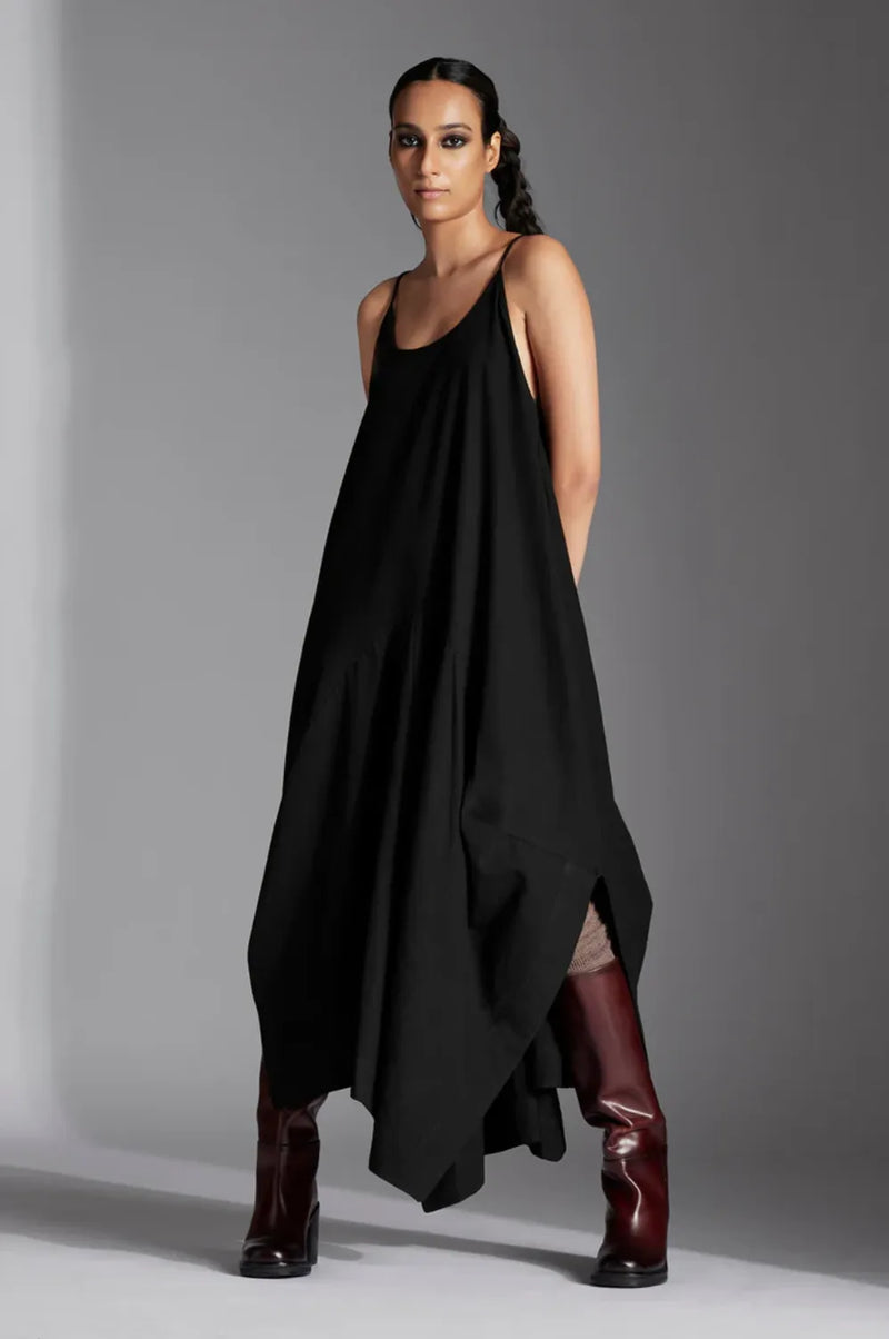 Kia Dress-Black cotton by Chola in black color for women Worldwide