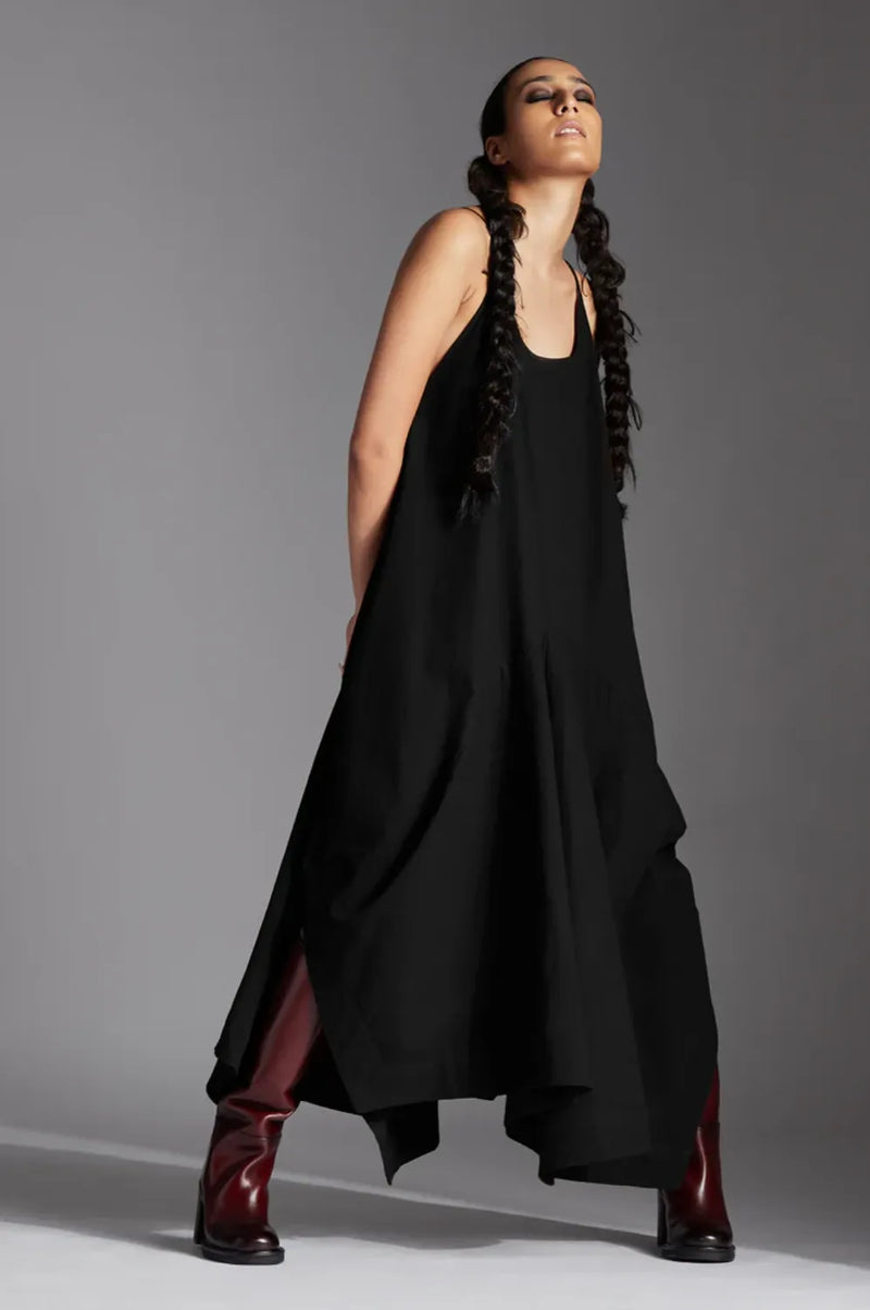 Kia Dress-Black cotton by Chola in black color for women Worldwide
