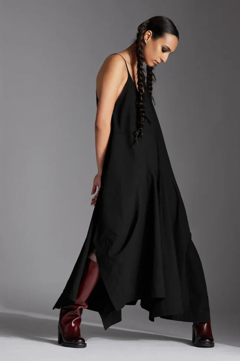 Kia Dress-Black cotton by Chola in black color for women Worldwide