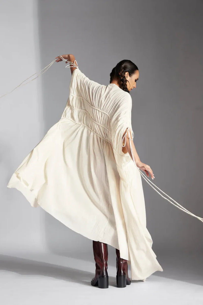 Liva Dress-White cotton by Chola in white color for women Worldwide