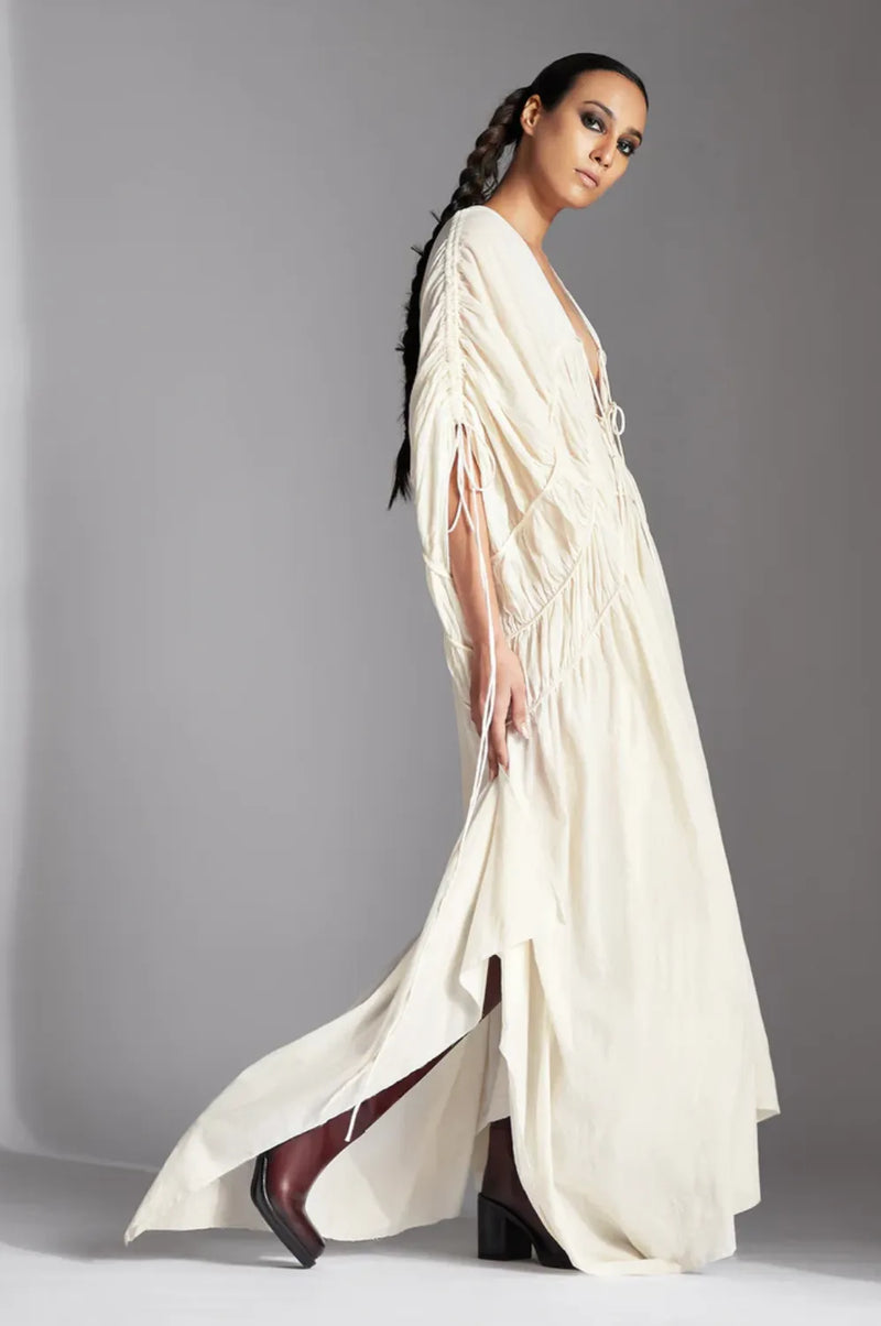 Liva Dress-White cotton by Chola in white color for women Worldwide