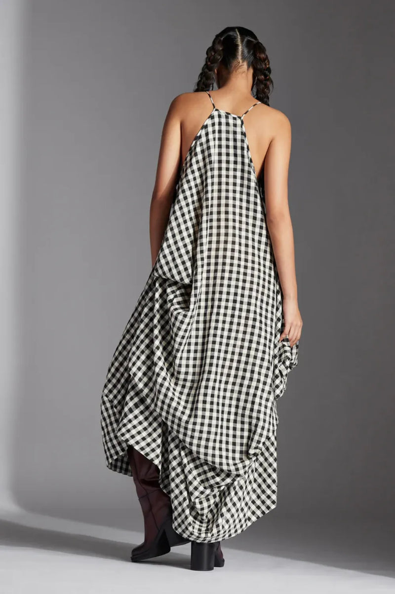 Tove Dress-Black and White mul by Chola in black color for women Worldwide
