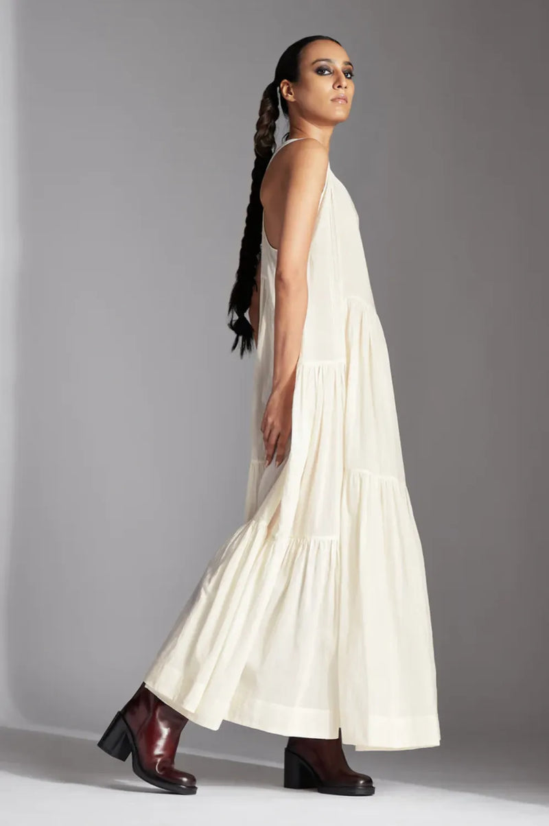 Juna Dress-White cotton by Chola in white color for women Worldwide