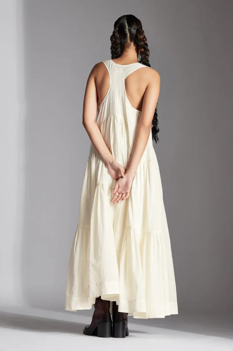 Juna Dress-White cotton by Chola in white color for women Worldwide