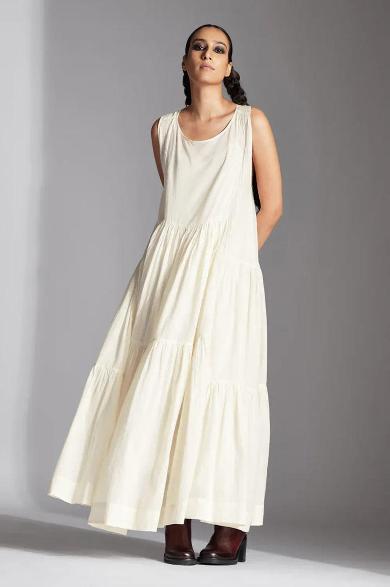 Juna Dress-White cotton by Chola in white color for women Worldwide