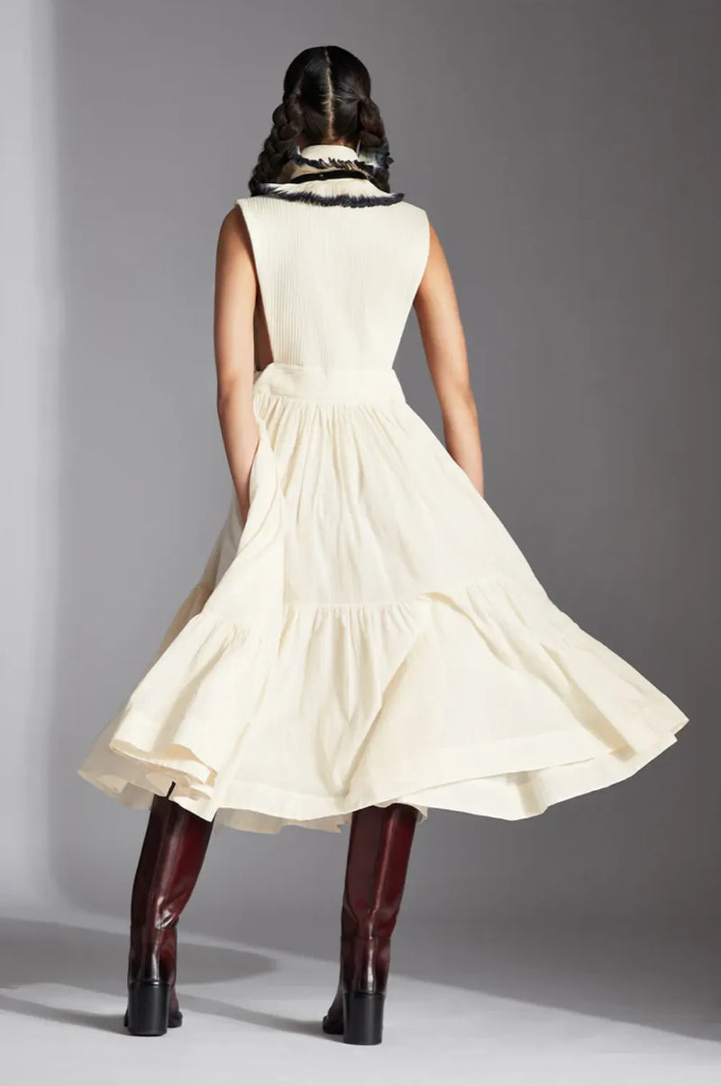 Mirae Dress-White cotton by Chola in white color for women Worldwide