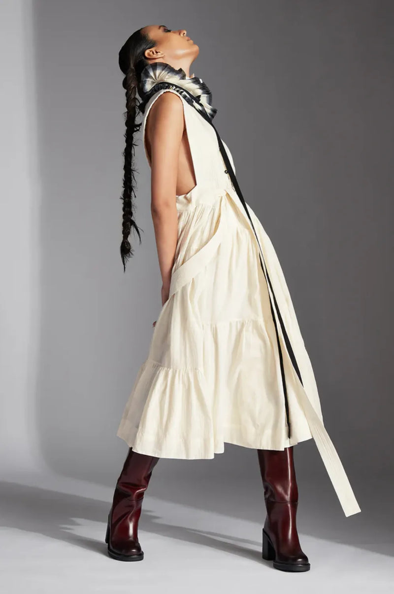 Mirae Dress-White cotton by Chola in white color for women Worldwide
