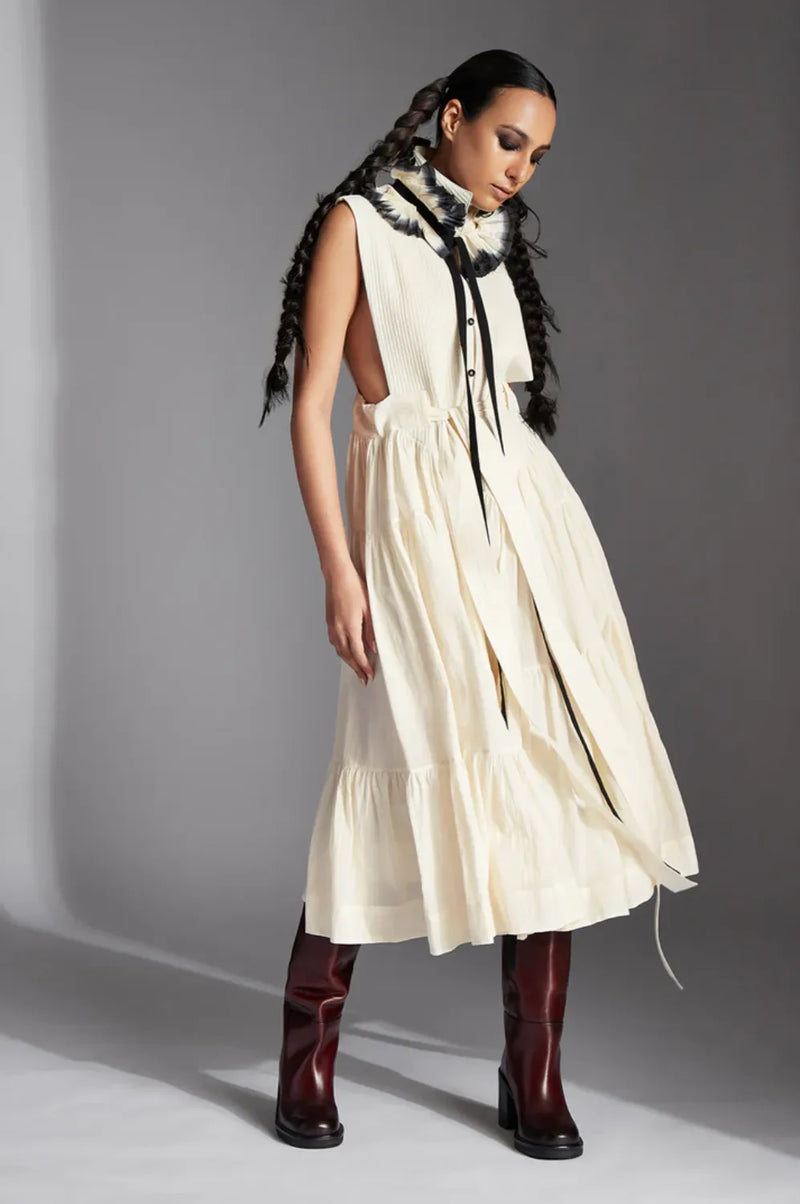 Mirae Dress-White cotton by Chola in white color for women Worldwide