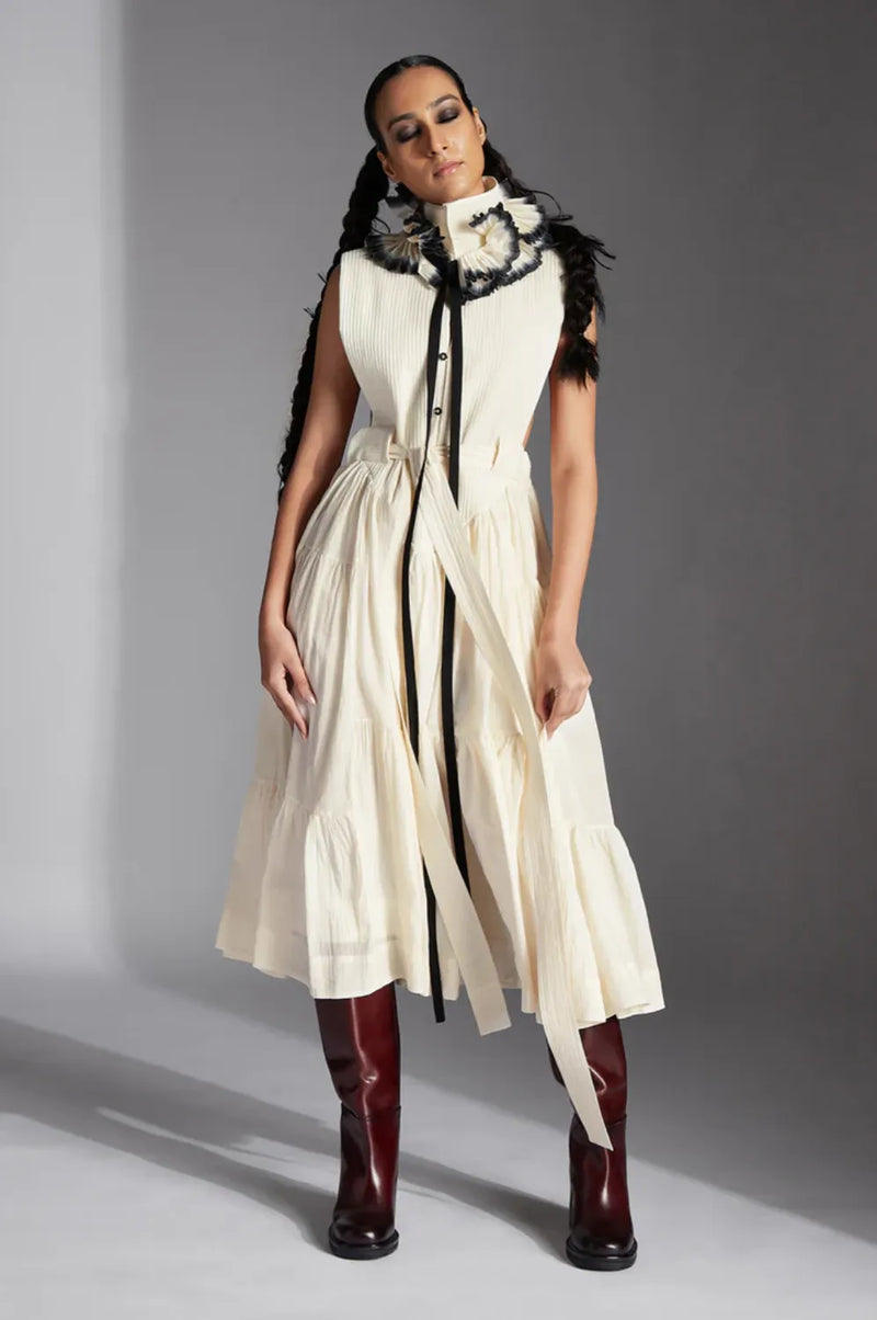 Mirae Dress-White cotton by Chola in white color for women Worldwide