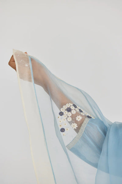 DREAMY POWDER BLUE AND IVORY KURTA SET