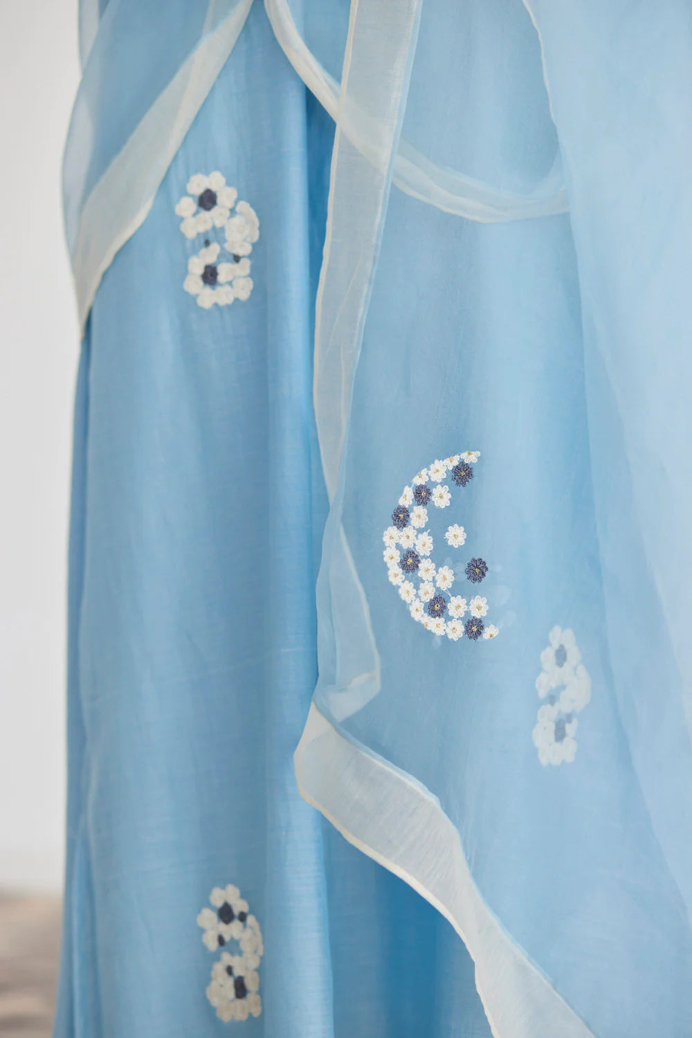 DREAMY POWDER BLUE AND IVORY KURTA SET