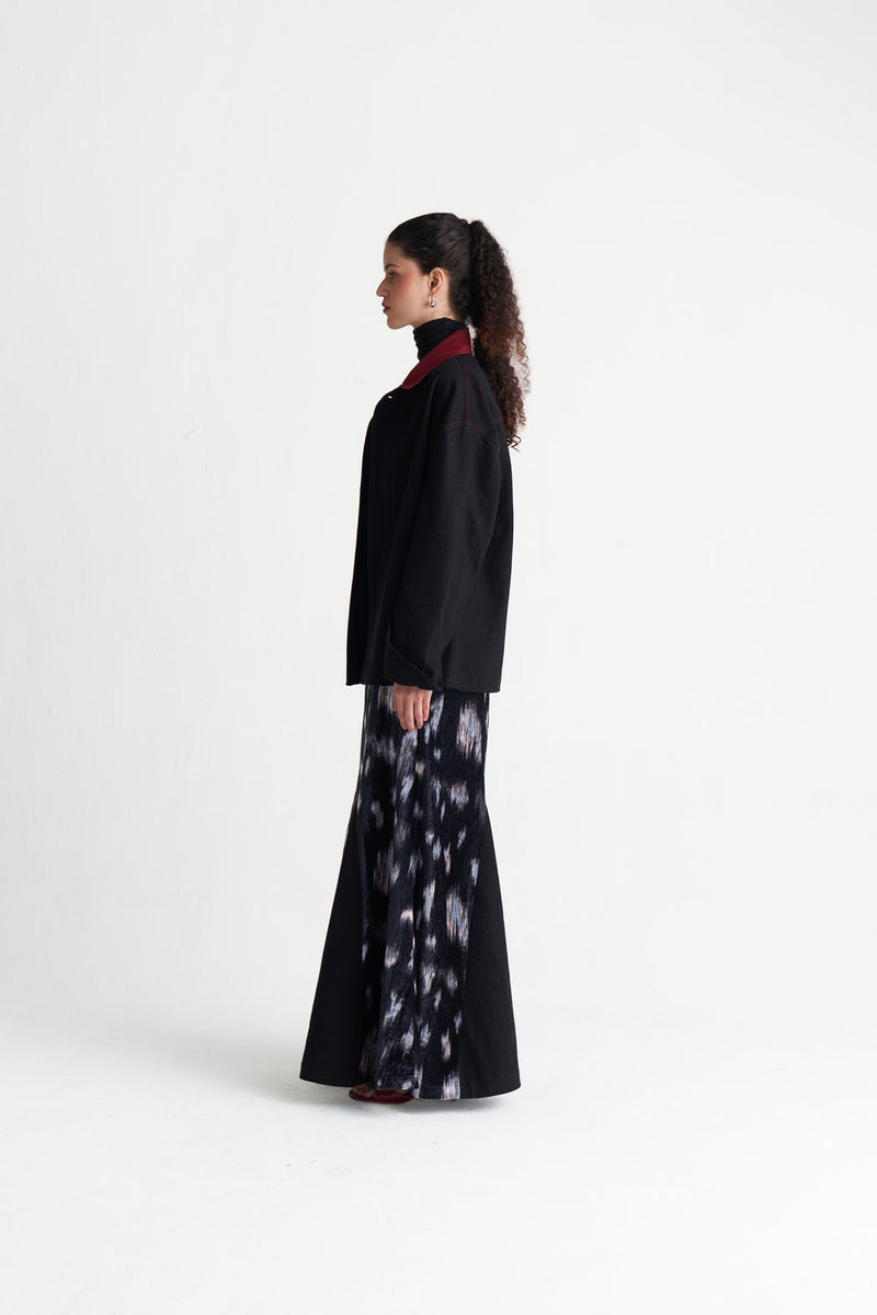 Unisex Denim Jacket-Black denim jacket/overlay by THREE in black for women Worldwide